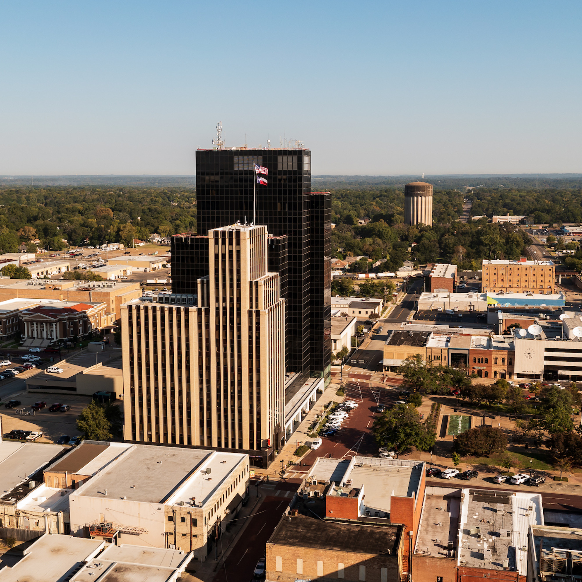 aerial photo of downtown tyler