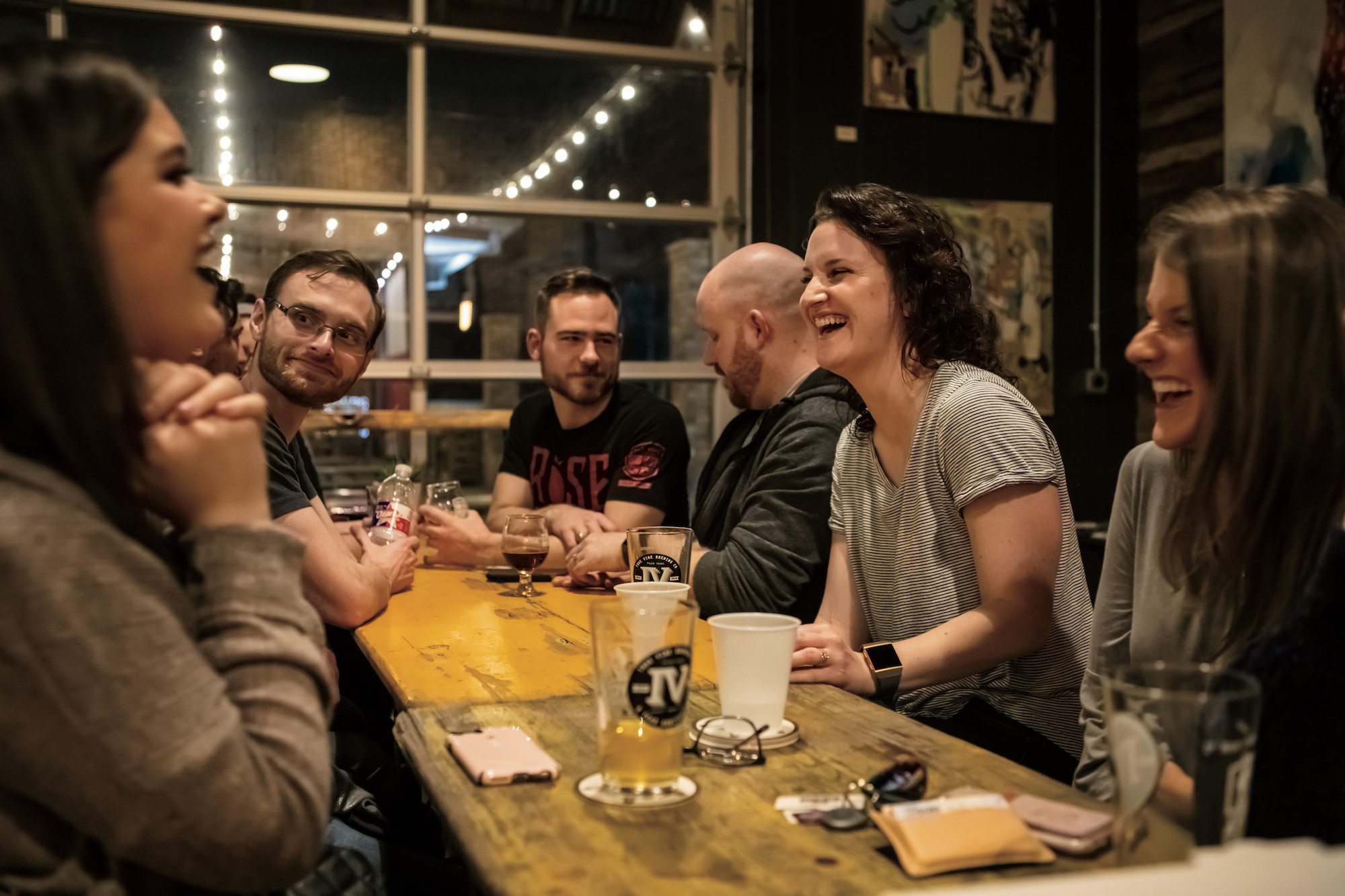 people drinking at true vine brewing co